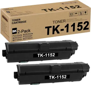 TK1152 TK-1152 1T02RV0US0 Toner Cartridge (Black,2 Pack) Replacement for Kyocera P2235dw M2635dw M2635dn P2235dn M2135dn M2735dn Toner Kit Printer