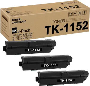 TK1152 TK-1152 1T02RV0US0 Toner Cartridge (Black,3 Pack) Replacement for Kyocera P2235dw M2635dw M2635dn P2235dn M2135dn M2735dn Toner Kit Printer