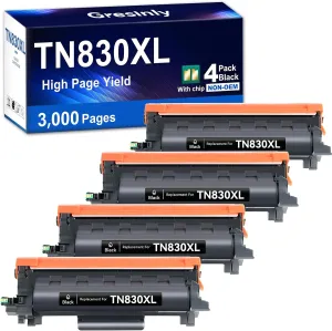 TN830XL TN830 XL/V/R Toner Compatible Replacement for Brother TN830XL TN-830 XL Black for HL-L2460DW DCP-L2640DW MFC-L2820DW L2820DWXL 2405W L2400D L2480DW Toner TN830 V/R,4P