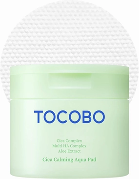 TOCOBO CICA Calming Aqua Toner Pad – Korean Vegan Dual-Sided Toner Pads with Fermented CICA, Aloe & Multi-Hyaluronic Acid – 3-Second Soothing and Cooling Care for Sensitive, Heated Skin, 60 Pads
