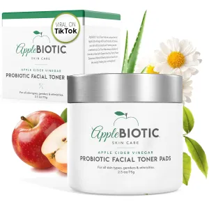 Toner Pads for Face - Exfoliating Face Wipes, for All Skin Types - Apple Cider Vinegar, Green Tea, 60 Pads