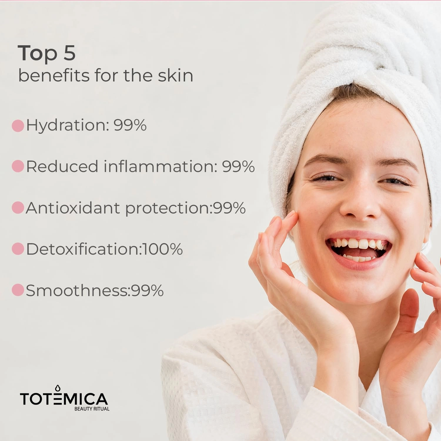 TOTEMICA Toner for Face with Hyaluronic Acid & Rose Water, Alcohol-Free, Hydrating Toner, Soothing & Refreshing Mist, Astringent for Face, Vegan & Cruelty-Free (1.69 Fl Oz)