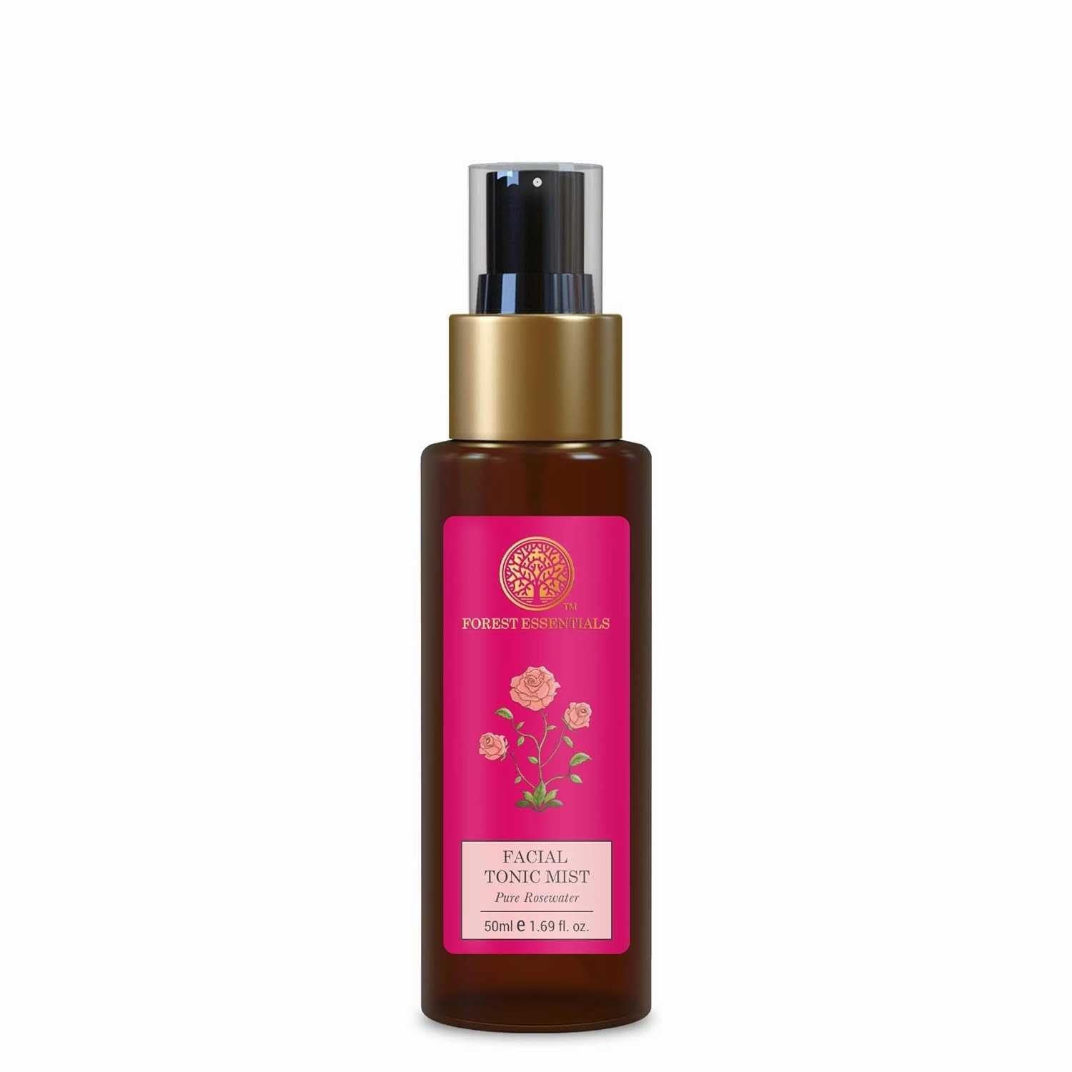 Travel Size Facial Tonic Mist Pure Rosewater | Refreshing Face Toner For Pore Tightening and Hydration | Alcohol-Free Toner For Glowing Skin | 50 ml