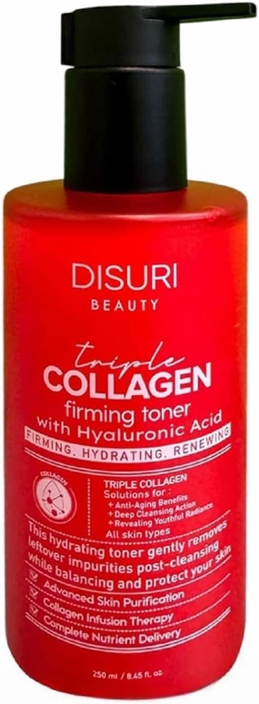 Triple Collagen Firming Toner for Deep Cleansing and Nourishing Skin - Korean Skincare for All Skin Types - Anti Aging Toner - (8.45 oz)