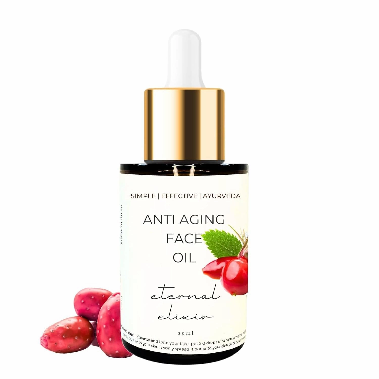 Tubees Face Oil for Glowing Skin & Gua Sha Massage, 100% Natural with Rosehip, Jojoba, Argan & Vitamin E, Anti Aging Night Serum for Skin Tightening & Fine Lines, Women/Men (30ml)
