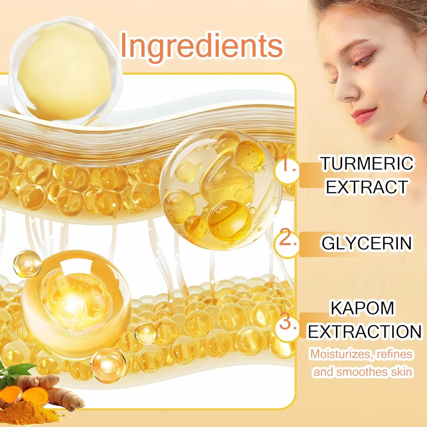 Turmeric Skin Care Set,9 Pcs Turmeric Skin Care Kit with 3 Honey Sheet Masks,Turmeric Soap Bar,Face Wash,Toner,Face Serum,Face Moisturizer Cream,Eye Cream