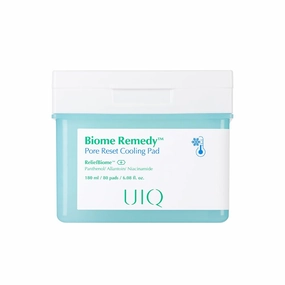 UIQ Biome Remedy Pore Reset Cooling Pad, Hydrating & Cooling Korean Toner Pads, Instant Cooling for Dry, Overheated skin, Pore Care with Panthenol, Allantoin, Niacinamide 80 Pads, 6.08 fl. oz.