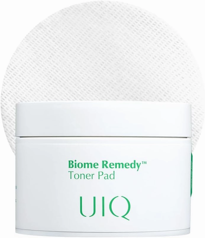 UIQ Biome Remedy Toner Pads, Dual-Textured Facial Pads for Hydrating, Moisturizing, Calming, Pore Care, Non Comedogenic, Daily Toner Pads for Soothing Skin 6.08 fl. oz., 70 Sheets