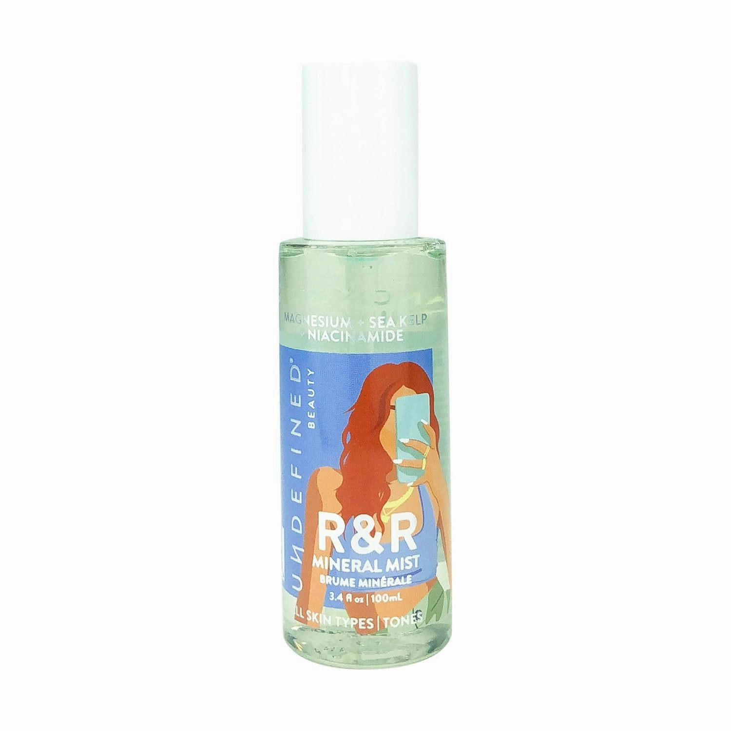 Undefined Beauty R&R Mineral Mist Soothing   Balancing Toner Spray infused with Niacinamide, Sea Kelp, Tremella Mushroom, 3.4oz