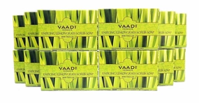 Vaadi Herbals Lemongrass Scrub Soap - Handmade Herbal Soap with 100% Pure Essential Oils - ALL Natural - Skin Regeneration Therapy Pack of 12(Regular Size) - 2 LB