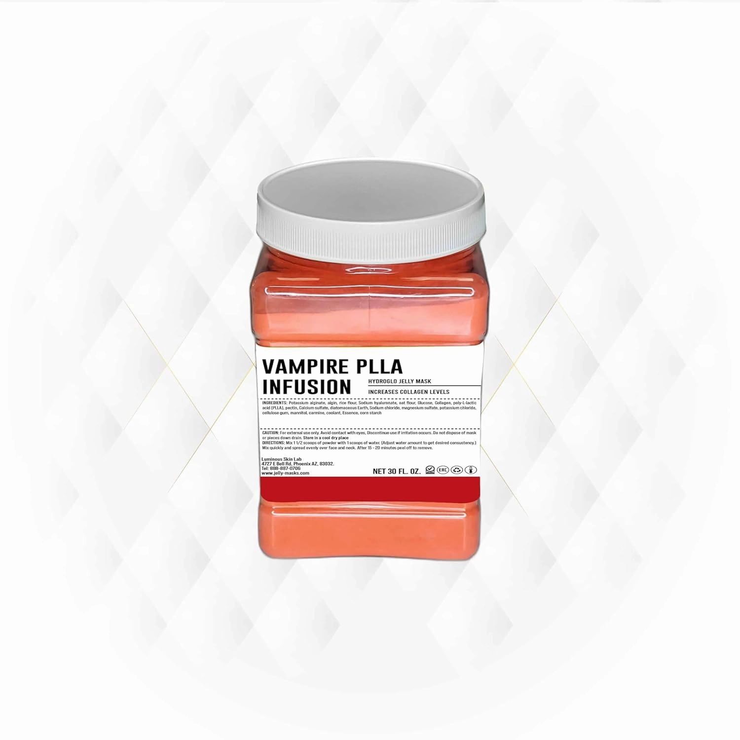Vampire PLLA Infusion Jelly Mask - Professional Peel Off Facial - Anti-Aging, Reduce Dark Spots - Suitable for All Skin Types - Natural Herbal Extract, Advanced Hyaluronic Acid Infusion | 30 Fl Oz
