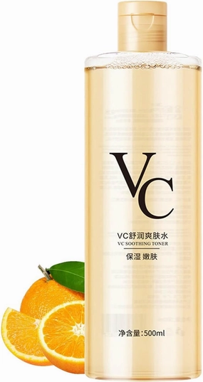VC Soothing Toner, Vitamin C MoisturizingToner, Skin Rejuvenating Wet Compress Essence Moisturizing Water, WhiteningToner for Deep CleaningToner,500ml (1Pcs)