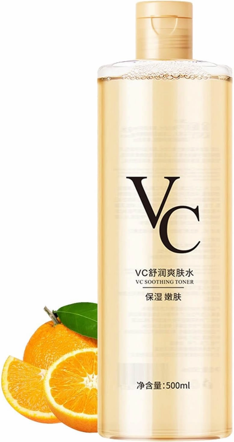 VC Soothing Toner, Vitamin C MoisturizingToner, Skin Rejuvenating Wet Compress Essence Moisturizing Water, WhiteningToner for Deep CleaningToner,500ml (1Pcs)