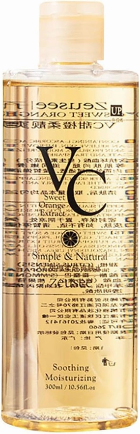 VC Toner, 300ML Vitamin C Moisturizing Toner, Deeply Hydrate and Enhance Skin Elasticity, Refreshing Texture Easy to Absorb Leaving Skin Hydrated and Shiny (1PC)