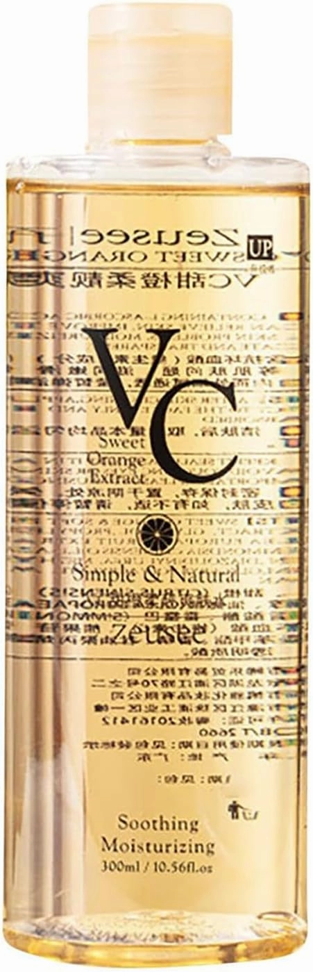 VC Toner, 300ML Vitamin C Moisturizing Toner, Deeply Hydrate and Enhance Skin Elasticity, Refreshing Texture Easy to Absorb Leaving Skin Hydrated and Shiny (1PC)