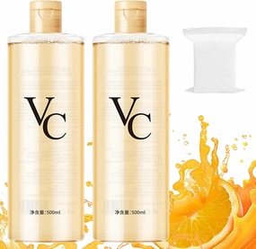Vc Toner, 500ml, Vc Toner Intensive Brightening, Vitamin C Moisturizing 𝐭𝐨𝐧𝐞𝐫, Refreshing Texture Easy to Absorb Leaving Skin Hydrated and Shiny, Minimizes Pores & Soothes Dry (1000ML)