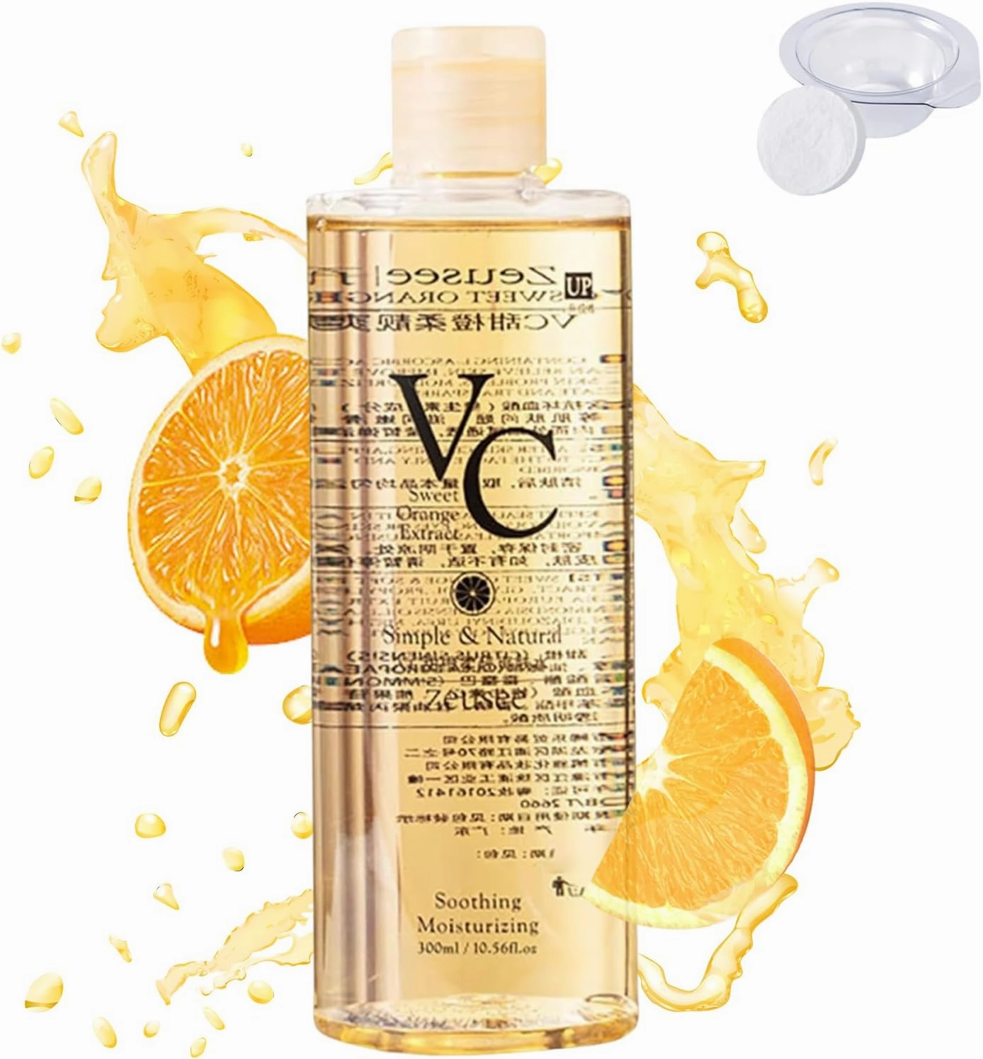 VC Toner - 300ml Vitamin C Toner, Intensive Brightening, Deep Moisturizing, Minimizes Pores & Soothes Dry for All Skin Types (500 ml)
