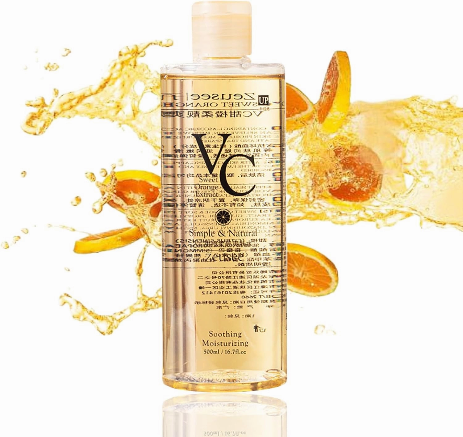 VC Toner - Hydrating & Rejuvenating Facial Essence, Refreshing Water Lotion for All Skin Types, Deep Moisturizing to Enhance Skin Elasticity & Glow, Sensitive-Safe Pore Care (500ml)