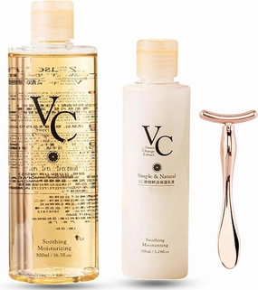 VC Toner & Lotion-New Combination, VC Toner Refreshing Hydrating, Deeply Hydrate and Enhance Skin Elasticity, Easy to Absorb (A)