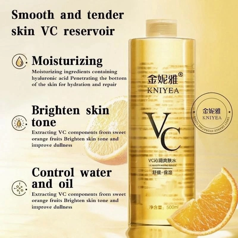 VC Toner Intensive Brightening, VC Toner, Vitamin C Moisturizing Toners, Refreshing Texture Easy to Absorb Leaving Skin Hydrated and Shiny