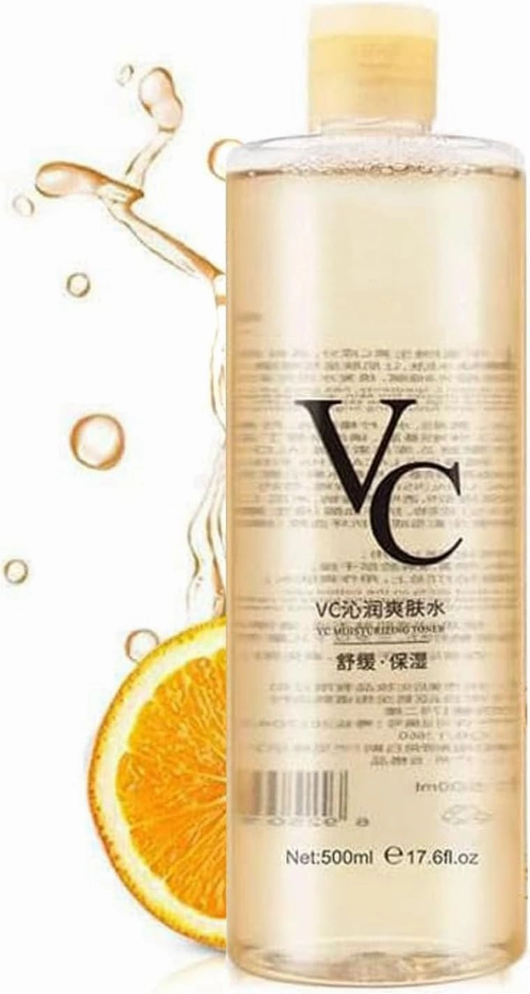 VC Toner Intensive Brightening, Vitamin C Moisturizing Toner, 500 ml (17.6 fl oz) – Hydrating Facial Toner with Hyaluronic Acid & Centella Asiatica – Minimizes Pores & Soothes Dry