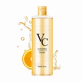 VC Toner Intensive Brightening, Vitamin C Moisturizing Toner, VC Refreshing Hydrating Rejuvenating Wet Compress, Refreshing Texture Easy to Absorb Leaving Skin Hydrated and Shiny (500ml)