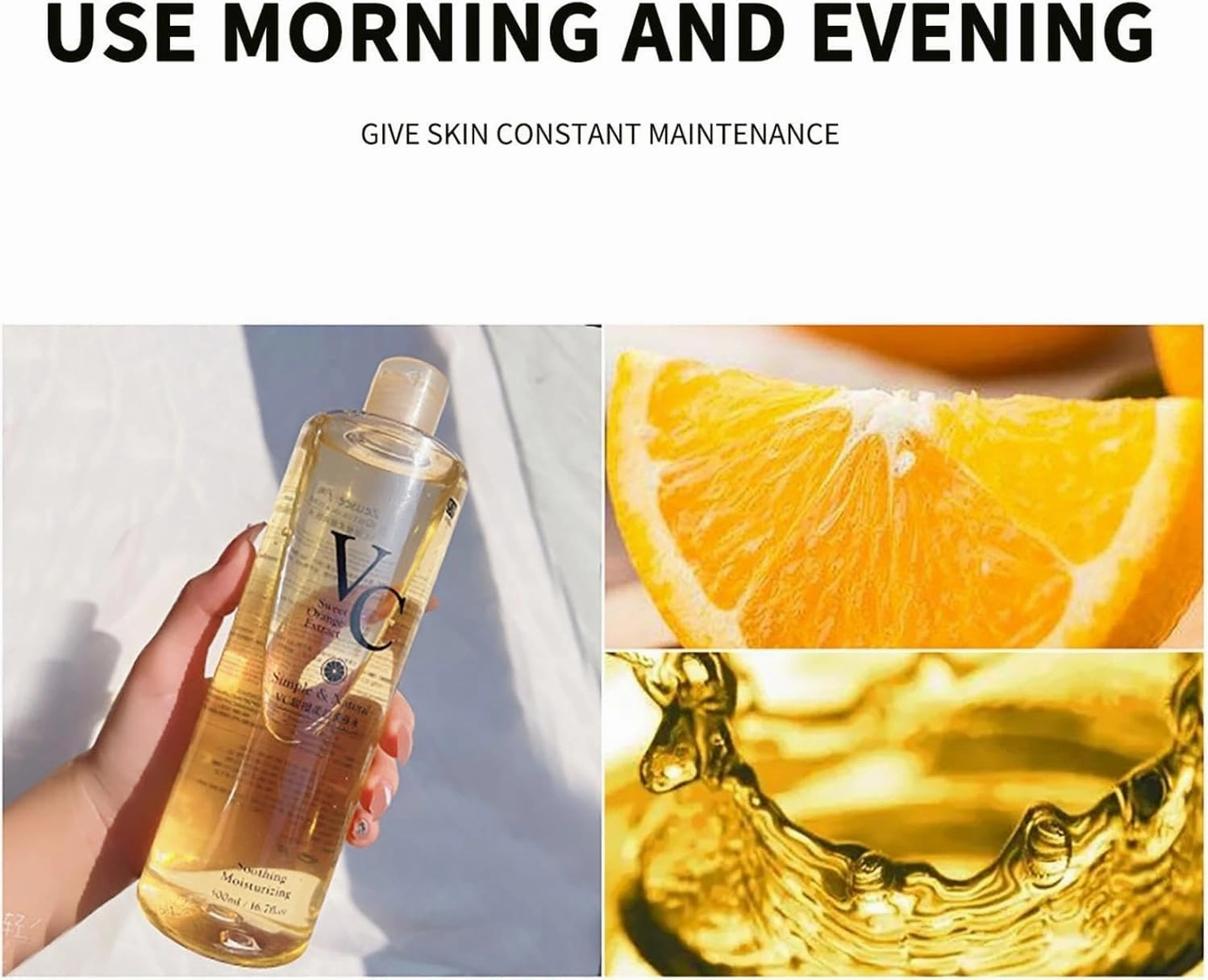 VC Toner Intensive Brightening, Vitamin C Toner, VC Moisturising Toners, Hydrating Facial Toners with Hyaluronic Acid & Centella Asiatica, Refreshing Texture, Enhance Skin Elasticity (1pcs)