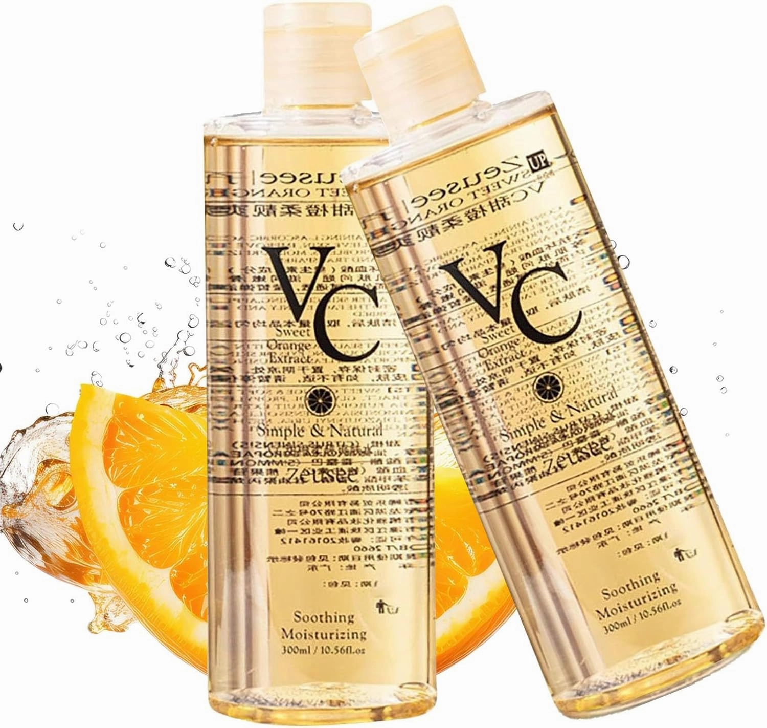VC Toner Intensive, Vitamin C Moisturizing Toner, 300 ml 2pcs (10.56 fl oz)– Hydrating Facial Toners with Hyaluronic Acid – Minimizes Pores & Soothes Dry