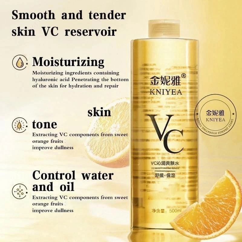 VC Toner Intensive, Vitamin C Moisturizing Toner, 500 ml (17.6 fl oz) – Hydrating Facial Toners with Hyaluronic Acid – Minimizes Pores & Soothes Dry