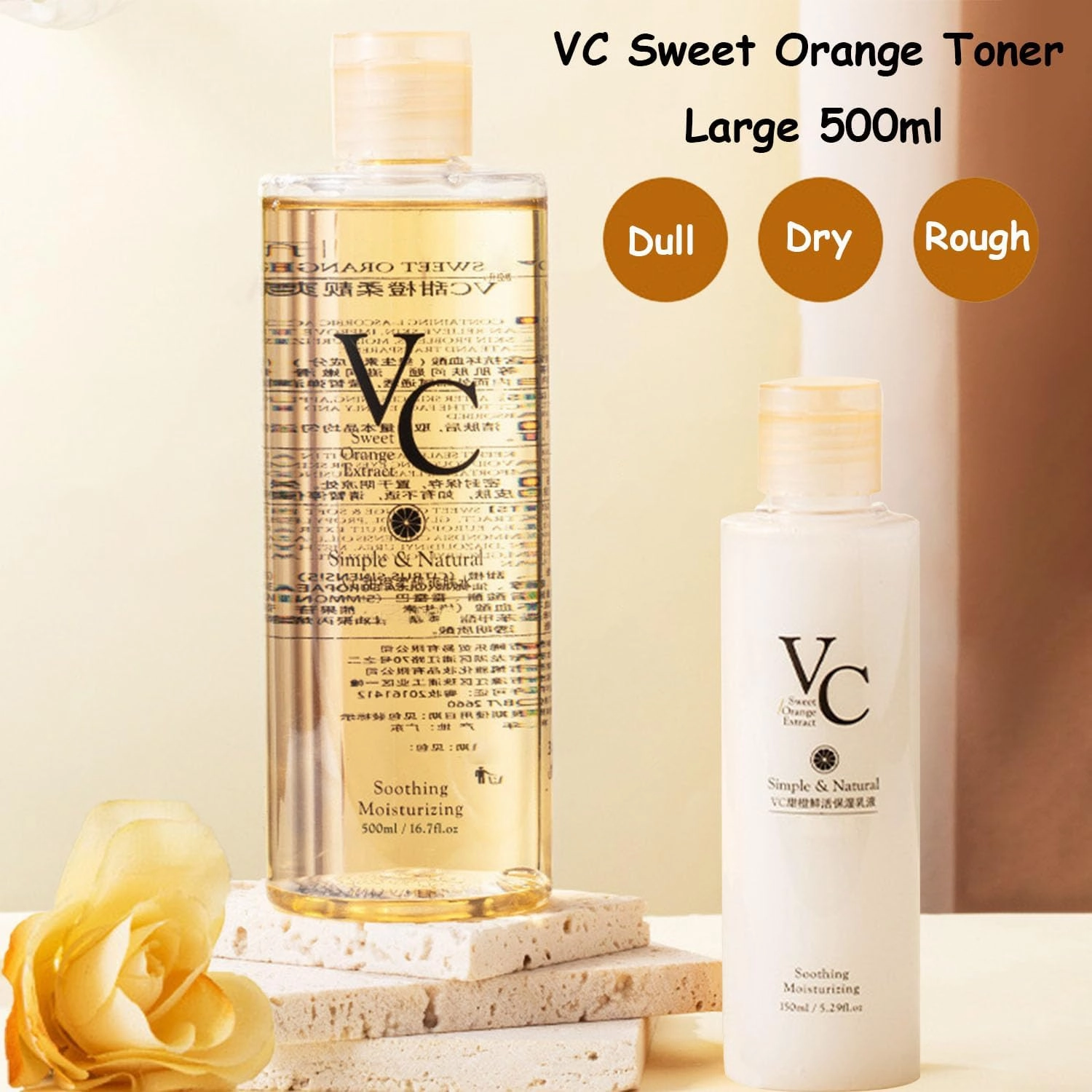 VC Toner Intensive, Vitamin C Moisturizing Toner, 500ml Moisturizing, Anti-wrinkle Facial Serum, Fresh Texture, Easy To Absorb, Soothes Dry Skin (Toner  Lotion)
