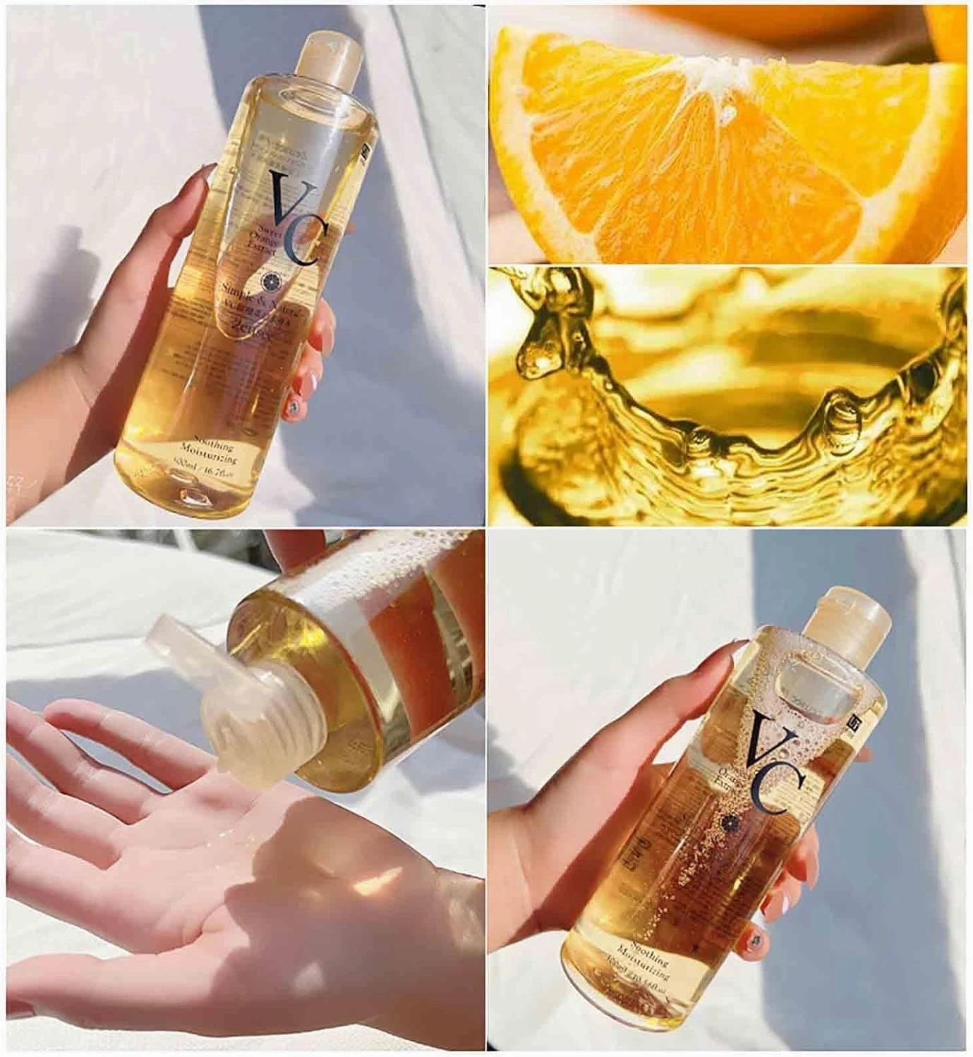 VC Toner Korean, VC Toner Intensive Brightening, VC Toners Moisturizing Vitamin C, Korean Glass Skin Vitamin C, Deeply Hydrate and Enhance Skin Elasticity (2PCS)