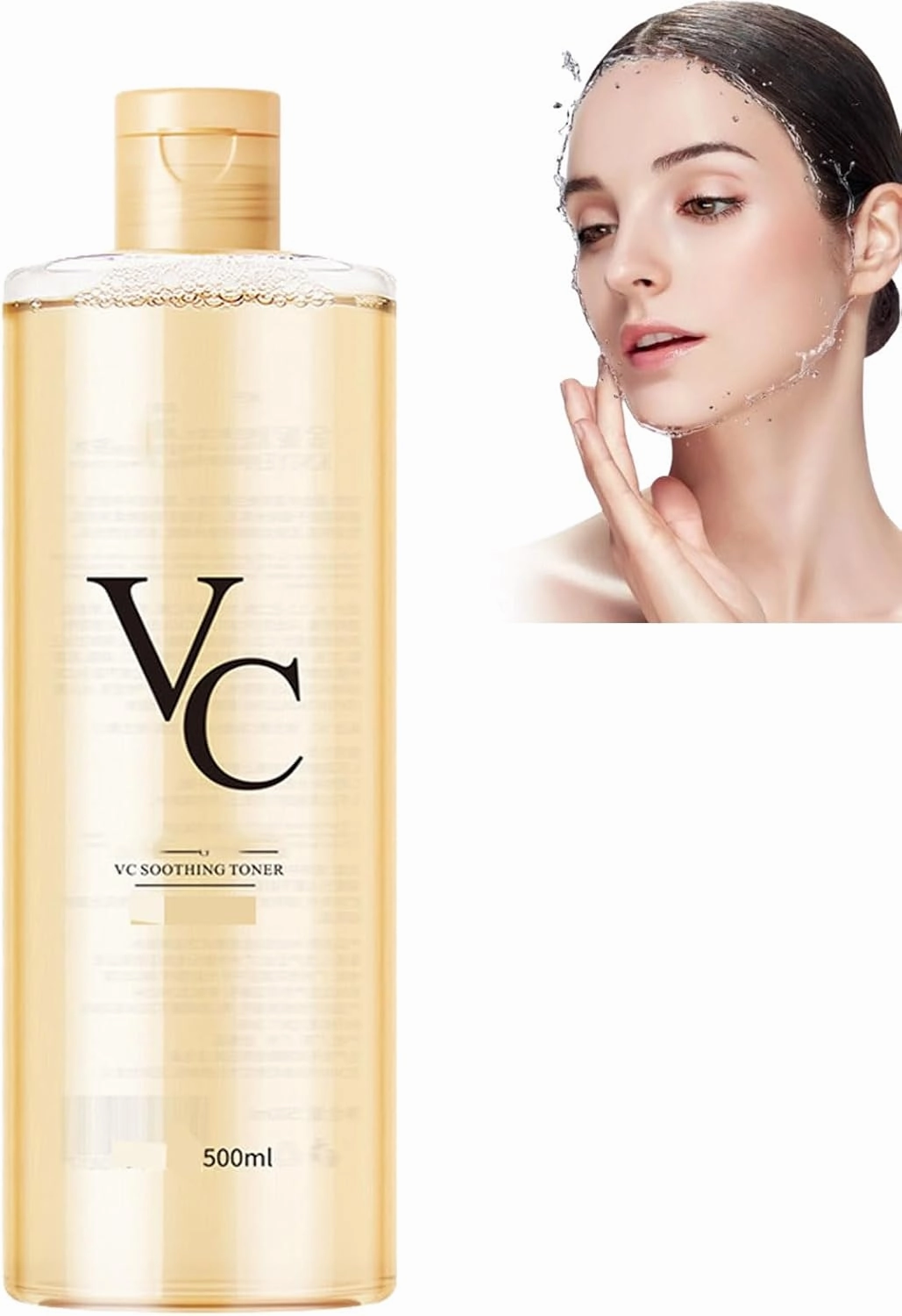 Vc Toner Refreshing Hydrating 500ml, Vc Toner Korean, Vitamin C MoisturizingToner, Refreshing Texture Easy to Absorb Leaving Skin Hydrated and Shiny (1)