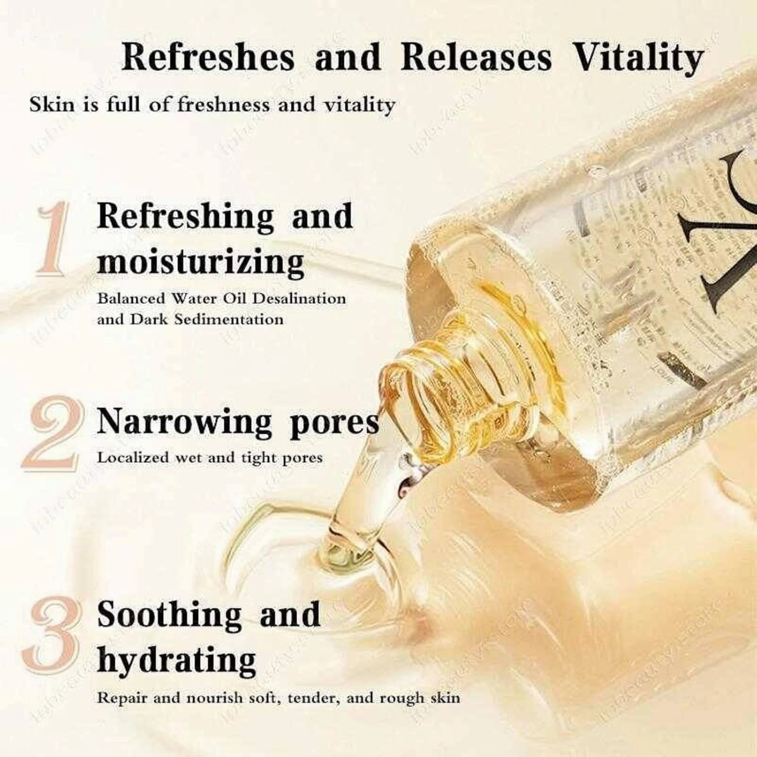 VC Toner Refreshing, Vitamin C Toner, Enhance Skin Elasticity, Deep Moisturing, Easy to Absorb, Refreshing Water Lotion for All Skin Types, Leaving Skin Hydrated and Shiny (300ml)