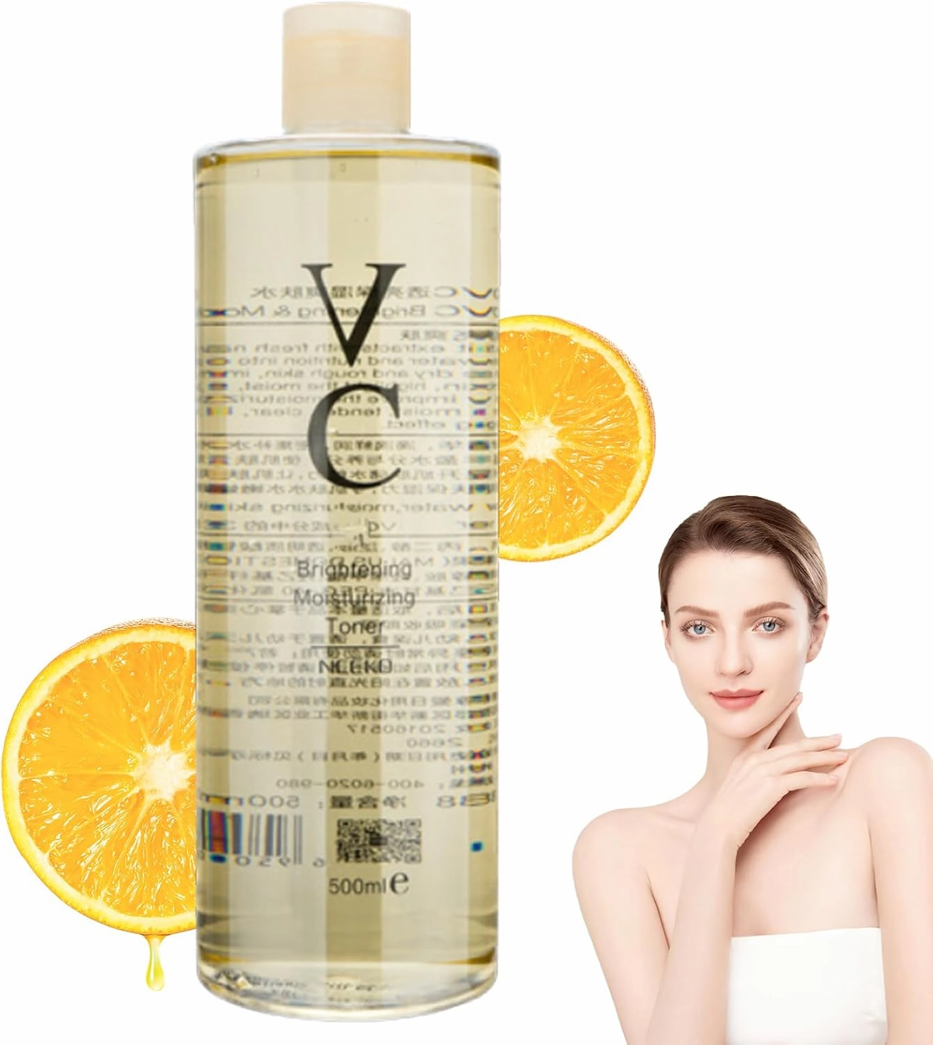 VC Toner, VC Toner Korean, Intensive Brightening, Vitamin C Moisturizing Toners 500 Ml–Hydrating Toners with Hyaluronic Acid & Centella Asiatica–Minimizes Pores, Soothes Dry, Deeply Hydrate (500ML*1)