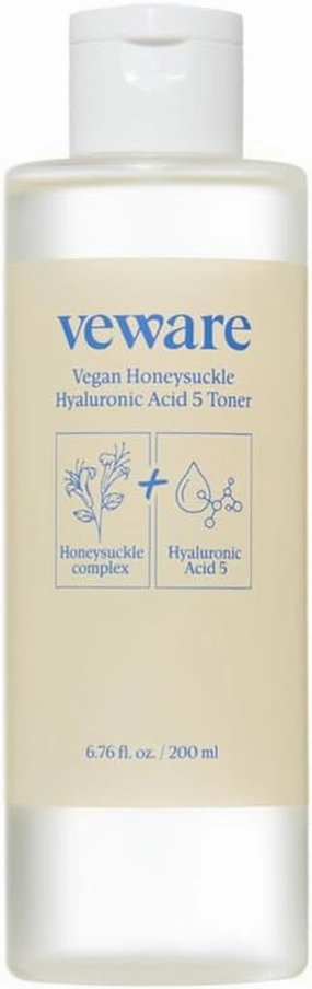 Vegan Honeysuckle Hyaluronic Acid 5 Toner - Hydrating & Soothing Toner for Sensitive Skin - Fragrance-Free, Alcohol-Free, 200ml