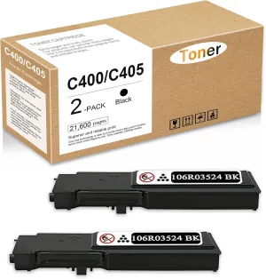 VersaLink C405 C400 Black Extra High Capacity Toner Cartridge (21,600 Pages) Replacement for Xerox 106R03524 VersaLink C400 C405 Printer Toner, 2 Pack