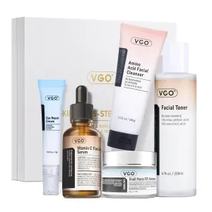 VGO Skin Care Set, Anti-Aging Moisturizing Repairing Soothing Snail Mucin Facial Skin Care Routine Kit for Dry Sensitive Dull Skin, 13.58 Fl Oz
