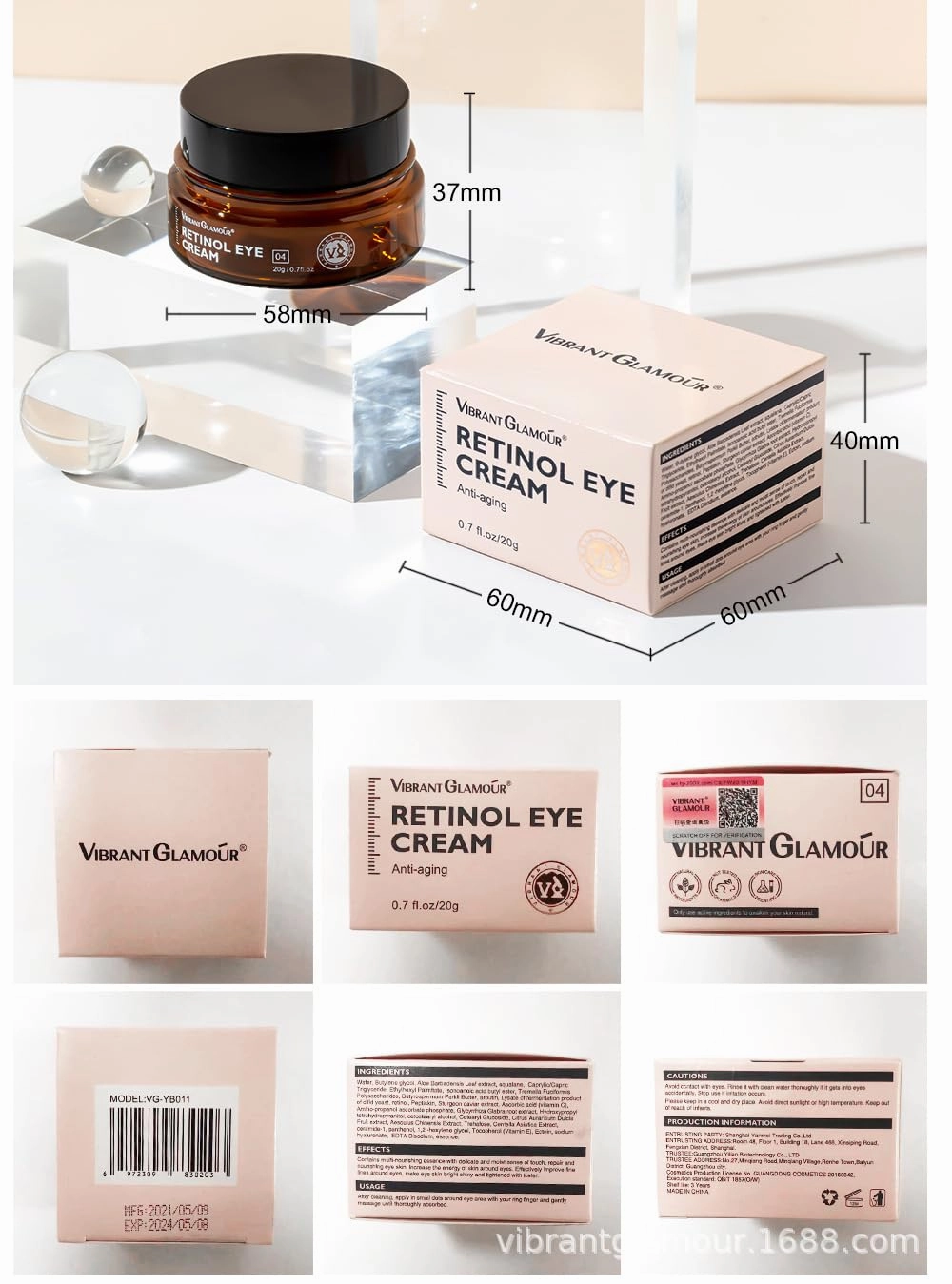 VibrantGlamour Retinol Set Face Cream Facial Serum Eye Serum Anti-Aging Anti-Wrinkle Facial Essence Renewing Skin Wrinkles Moisturizing Lotion (4, Set A)