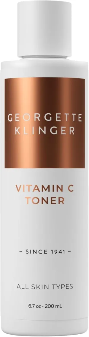 Vitamin C Toner - Revitalizing Face Skin Brightener with Kakadu Plum, Aloe Vera, and Witch Hazel: Reduces Sun Spots, and Age Spots While Cleansing Pores - 6.7 oz by Georgette Klinger