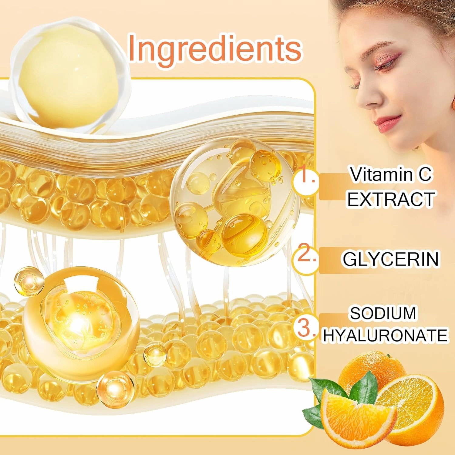 Vitamin C Face Skincare Set,9 Pcs Vitamin C Skin Care Set with 3 Honey Face Masks,Soap Bar, Wash,Toner, Serum, Moisturizer Cream,Eye Cream,Moisturizing Skin Care Kit