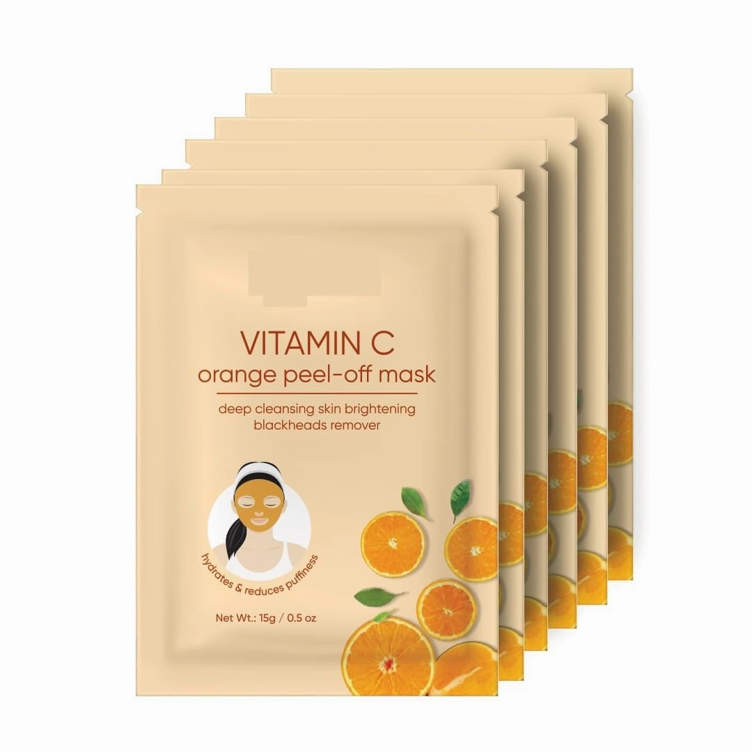 Vitamin C Orange Peel Off Mask For Deep Cleansing, Skin Brightening & Remove Blackheads | Peel Off Mask For Instant Glow, 90gm