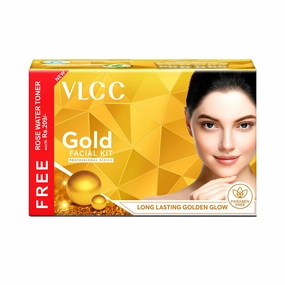 VLCC Gold Facial Kit   FREE Rose Water Toner | 300gm   100ml