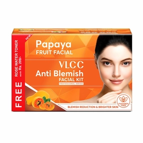 VLCC Papaya Fruit Facial Kit   FREE Rose Water Toner Worth Rs 170 | 300gm   100ml