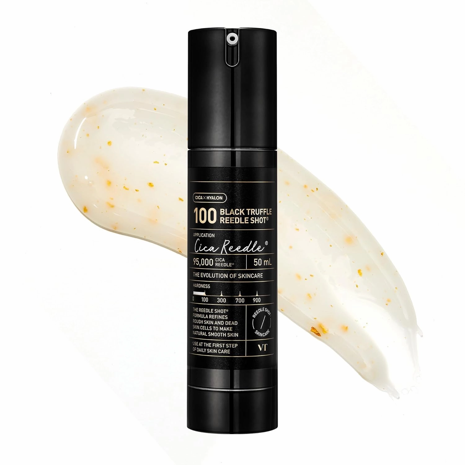 VT COSMETICS Black Truffle Reedle Shot 100, Spicule Microneedling Exosome Serum with 24K Gold for Skin Elasticity, Deep Nourishment, Exfoliation & Smooth Glass Skin, Korean Skin Booster, 1.69 fl oz