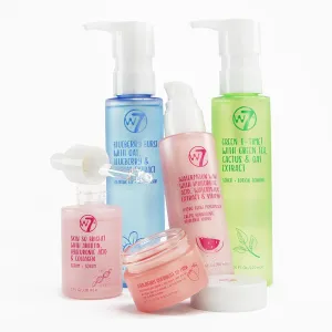 W7 Self Care Skincare Set | Face Cleanser, Toner, Serum, Moisturizer & Lip Mask | Complete Daily Face Routine | Full Size, Long Lasting Products to Use at Home