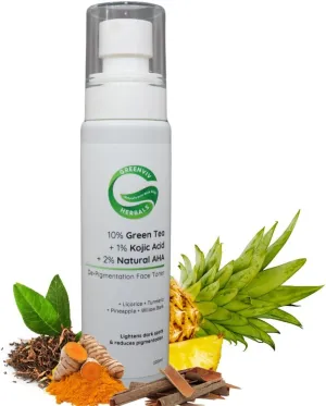 WF Herbals Green Tea Face Toner with Kojic Acid and AHA, De-Pigmentation Formula, 100ml