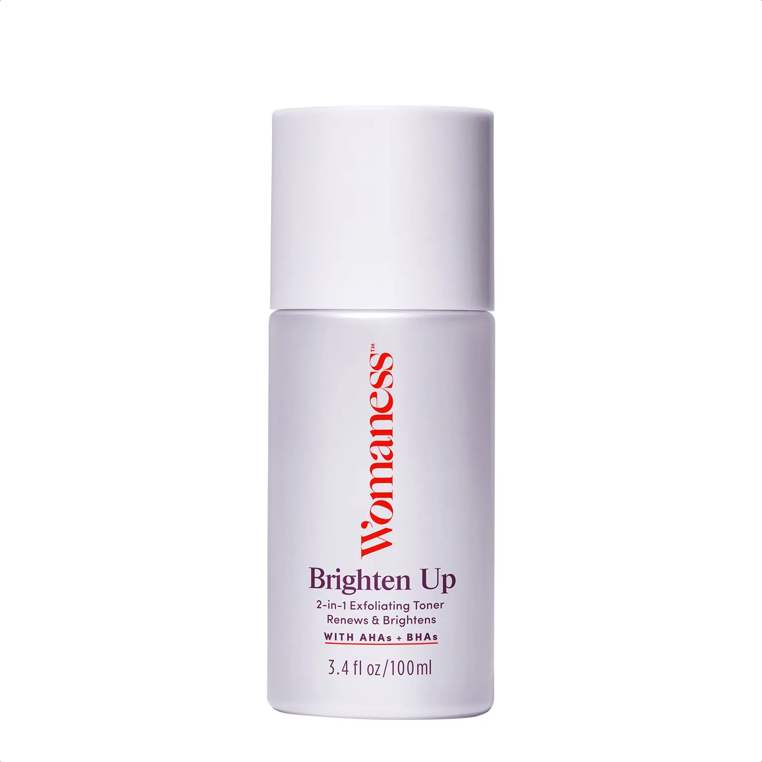 Womaness Brighten Up Face Exfoliating Toner – Hydrating AHA BHA Exfoliant for Women w/Brightening PHA – Gentle Pore Cleaner for Dark Spots, Dullness & Dry Skin – Skin Toner & Liquid Exfoliant – 3.4oz