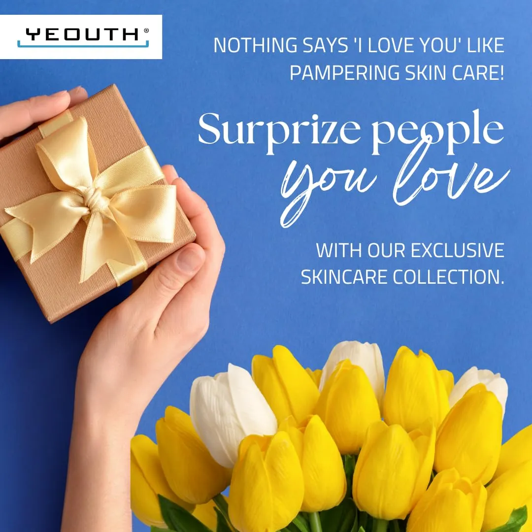 YEOUTH Skin Care Set: Hyaluronic Acid Serum for Face, Vitamin C Serum, Facial Toner, Under Eye Gel, Face Cream, Skincare Gift Set for Women & Men 5-Piece