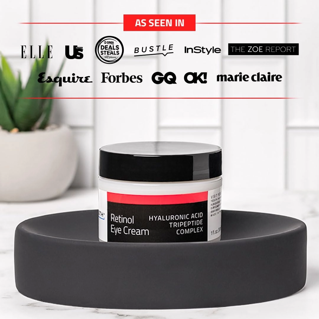 YEOUTH Retinol Eye Cream, Firming Under Eye Cream for Puffiness and Bags Under Eyes for Wrinkles and Dark Circles with Hyaluronic Acid and Tripeptides 2oz