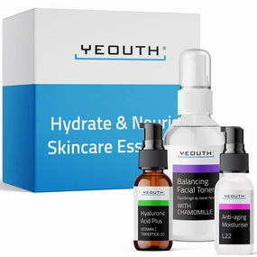 YEOUTH Skin Care Set: Hyaluronic Acid Serum with Vitamin C, Face Toner, Face Moisturizer, Skincare Gift Set for Hydrating and Smooth Looking Skin, Self Care 3-Piece